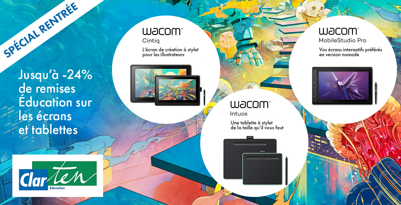 Remises Education tablettes et écrans Wacom